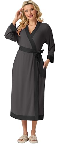 PrinStory Women's Lightweight Soft 3/4 Sleeve Bathrobe - image 2