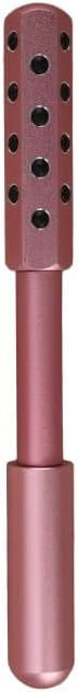 24-Stone Facial Roller - Cooling Face & Neck Massager Tool for Skin Rejuvenation | 360 Contouring with Germanium Stones & Aircraft Aluminum | Portable 7.6" Beauty Roller - Pink