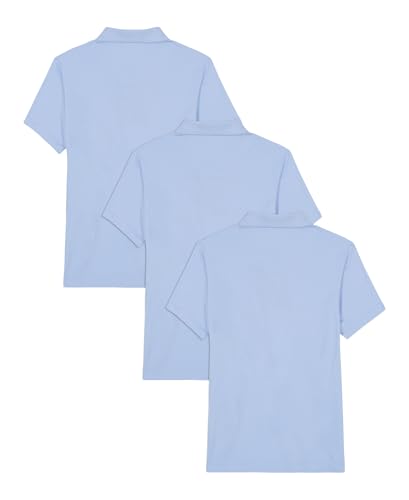 Boys' School Uniform Short Sleeve Soft Jersey Polo, Multipack2