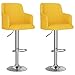 vidaXL Stołki barowe, 2 szt, musztardowe, tapicerowane tkaniną