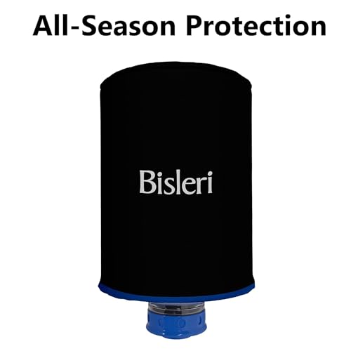 Image of Kuber Industries Water Camper Cover | 20 Ltr-Water Can Cover | Dust & Spill Protector Dispenser Bottle Cover | Round Rexine Camper Cover | Black