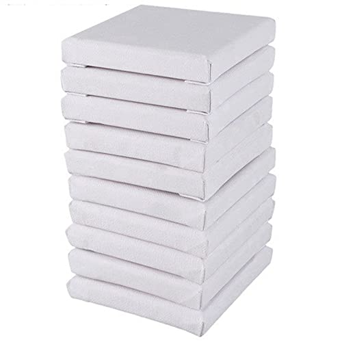 Leinwand 10 Teile/Satz 15 cm weiße Leere kunstbretter Mini gestreckt künstler leinwand kunstbrett acryl ölfarbe Holz +Baumwolle für Artwork malerei 977 (Color : White)