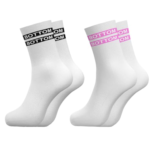 Fairytale Creations BOTTOM Socken 2 PACK - für die queere Community | Größe 41-46 Unisex | Gay Bi Passiv Devot Unterwürfig | Schwul Fetisch LGBTQ Pride Gay Bi Queer Männer Erotik (schwarz/pink)