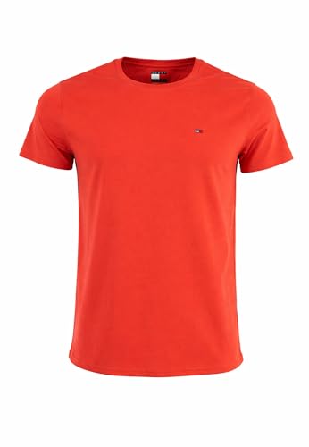 Tommy Jeans Herren TJM Xslim Jersey Tee EXT Dm0Dm04411 S/S T-Shirt, RED (Terracotta Red), XL