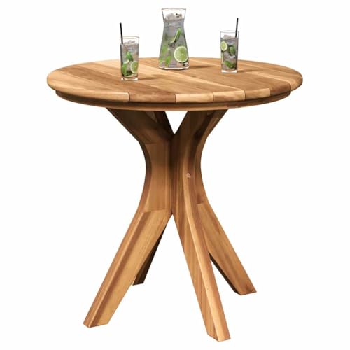 vidaXL Table d'appoint Marron 55 x 55 x 51 cm Bois de Teck Massif, Table d'extérieur Moderne en Teck, résistante aux intempéries, pour Jardin et terrasse,...