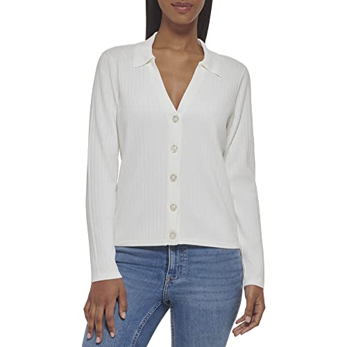 Image of Calvin Klein Women's Rib Cardi Button Front