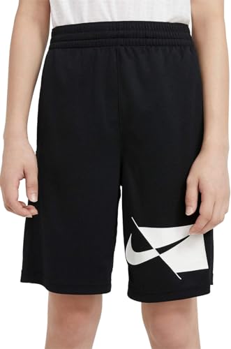Nike Big Boys Dri-FIT Training Shorts (Black/White, X-Large)
