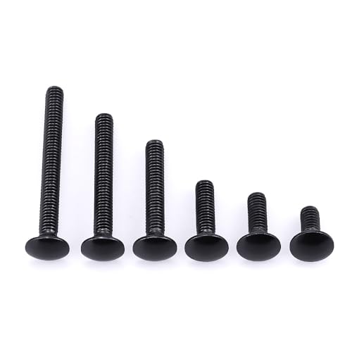 Image of 1 /4-20 x 1 Black Steel Carriage Bolts, 304 Stainless Steel 18-8, Round Domed Head Square Neck Carriage Bolts Screws, Coarse Thread UNC, 25 PCS