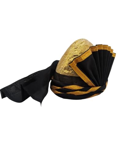 Image of BookMyCostume Traditional Indian Turban, Safa & Pagdi Collection - Ethnic Royal Headwear, Cultural Event & Fancy Dress Costumes | Ideal for Barati, Folk Dance & Themed Functions for Boys, Men & Adults