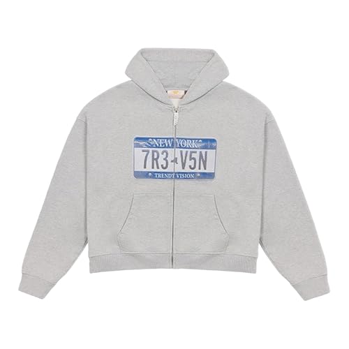 Genérico Sudadera Hombre con Capucha Cremallera Estilo Retro Americana Manga Larga(White, L)