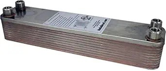 Duda Energy HX2320:M12 B3-23A 20 Plate Stainless Steel Heat Exchanger with 1/2 Male NPT Ports Copper Brazed, 2 Height, 2.9 Width, 12.4 Length