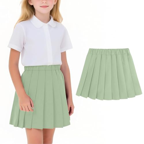 Girls School Uniform Pleated Skirts with Shorts Elastic Waist Kids Preppy Cute Tennis Skorts Back to School Outfits