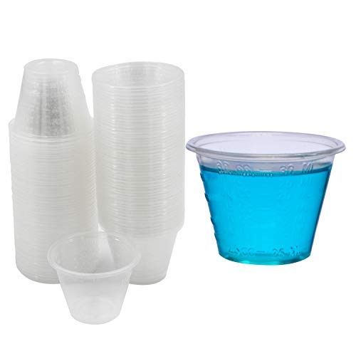 1000 Plastic Disposable Medicine Measuring Mixing Cups, Small 1 oz Dosage Graduated