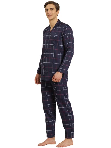 Image of SOJANYA (Since 1958 Men's Cotton Checked Nightsuit Set