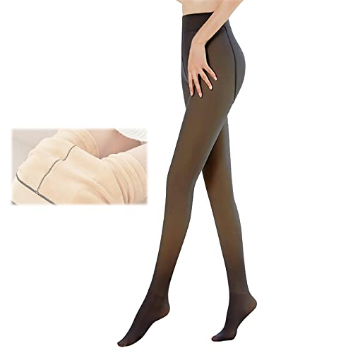 Termiska strumpbyxor dam termiska leggings för kvinnor vadderade strumpbyxor fleece strumpbyxor vadderade strumpbyxor vinter falska genomskinliga -svart transparent 200 g för 5 ~20 ℃