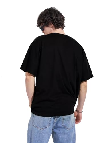 Image of LEOTUDE Oversized Cotton Blend Half Sleeve Unisex (Women /Men) T-Shirts