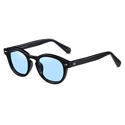 SHEEN KELLY Vintage Round Lens Sunglasses - Robert Downey Jr. / Johnny Depp Eyewear - Red Polarized Lens + TR90 Frame - Unisex Cover