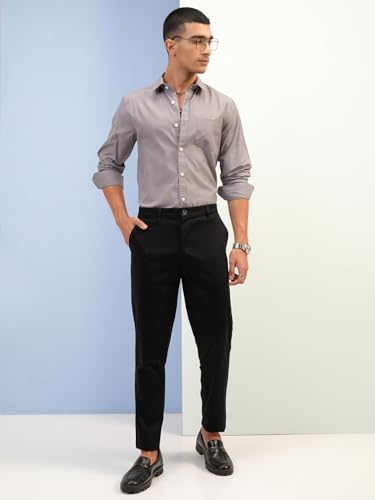 Image of Highlander Men's Slim Fit Formal Trousers | Ankle Length |Smart Trousers for Men | Chino Trousers for Men|Elegant Design | Comfortable Fabric for Daily Work & Formal Occasions