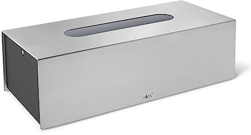 Zack 40231 Puro Tissue Box Silver, 7.5 x 25 x 11.5 cm