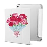 カーネーションの花束 iPadAir11インチ用ケース M3/M2 2025/2024 第7/6世代 iPadAir5/4用ケース 2022 2020 第5/4世代 10.9 インチ PUレザー TPU 透明バックカバー 三つ折りスタンド オートスリープ Pencil収納可能 おしゃれ