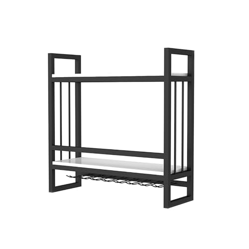 Unidad De Barra Estantes Estante De Vino Industrial Montado En Enfriador Vino Montado En La Pared Organizador De Cocina Para Colgar En La Pared Ahorro De Espacio Y Fácil Acceso ( Color : Nero , Size :