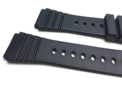 Bandini 22mm Rubber Watch Band, Mens Black Resin Rubber Watch Band Strap Waterproof Rippled Sports Band for Seiko Diver Models and Compatible with Casio Diver AMW320