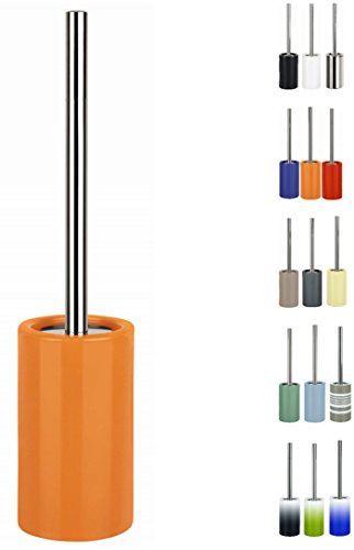 Spirella 10.5 x 10.5 x 42 cm, Naranja colección Tube, Escobilla para el Inodoro, Gres (10.16083)