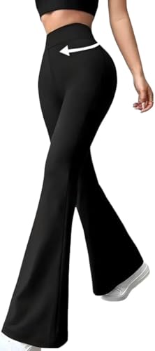 Image of DIAZ Womens Flare Pant High Waist Stretchable Trousers for Women | Bell Bottom Pants for Women | Wide Leg Palazzo Pants | Flared Yoga Pants |Casual Wear Office /Gym Wear Pants-Pack of 1