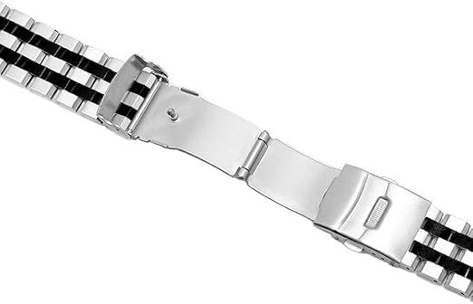 Image of Kai Tian Stainless Steel Watch Band 20 21 22 24 26 18mm for Men Women Solid Watch Bracelet Strap with Deployment Double Lock Black Silver Blue Grey Rose gold