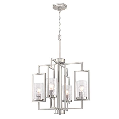 Up To 40% OFF Westinghouse Lighting 6576500 Kayla Four-Light Indoor Chandelier, Brushed Nickel Finish with Clear Crackle Glass New Product Westinghouse Lighting 6576500 Kayla Four-Light Indoor Chandelier, Brushed Nickel Finish with Clear Crackle Glass
