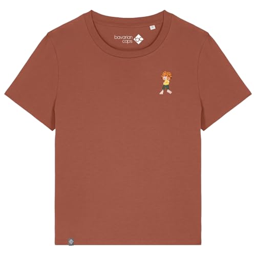 T-shirt femme Pumuckl au motif imprimé de qualité couleur rouille