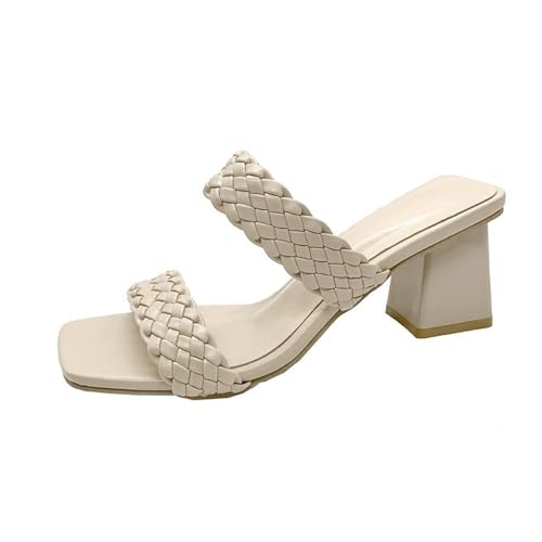 Womens Sandals Summer new woven Roman slippers for women Bohemian ethnic style thick heel women's shoes