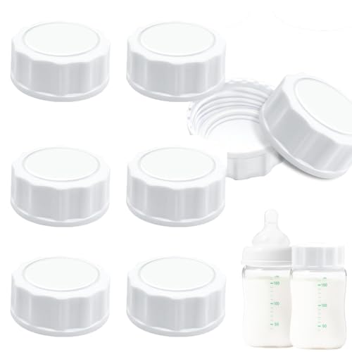 6 tapones para botellas de viaje, para botellas de bebé, para tapas de botellas de Avent de repuesto, para botellas de cristal Phillips Avent, accesorios para botellas de cristal, color blanco