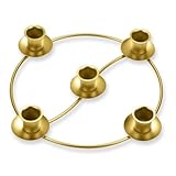 MGahyi Advent Wreath Candle Holder, Round Advent Candle Holders for 5 Candles Advent and Christmas Decorations, Gold Metal Ring Candles Stand for Table Church Home (1, Gold)