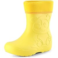Ladeheid Children's Girl's Boy's EVA Wellington Boots Rain Shoes LA-CA-11 (Yellow, 13/14 UK Child)