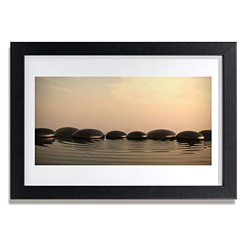 Cadre en MDF avec affiche pierres d'eau de 30x20 cm Tulup image photo murale salon