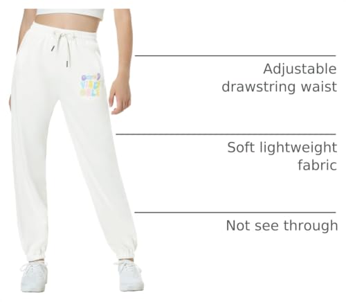 Image of EXARUS 3 Pack Girls Sweatpants Joggers Teen Sweat Pants Wide Leg | Tween Baggy Casual Preppy Pockets High Rise Elastic Waist School Sports Trendy Clothes Kids Youth Junior 6-14Y