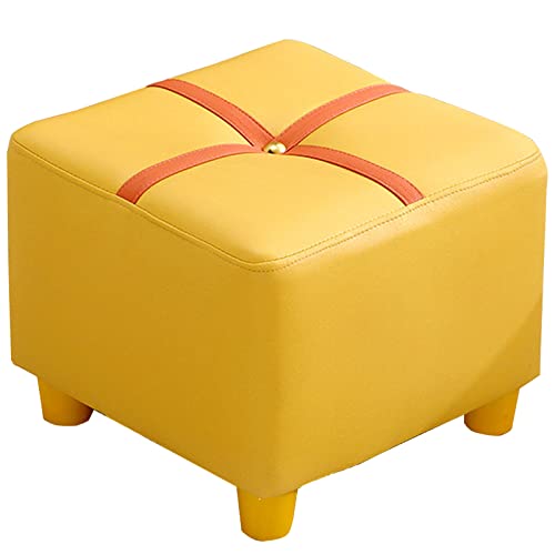 Petit ottoman carré jaune : le pouf imperméable et antidérapant - 4