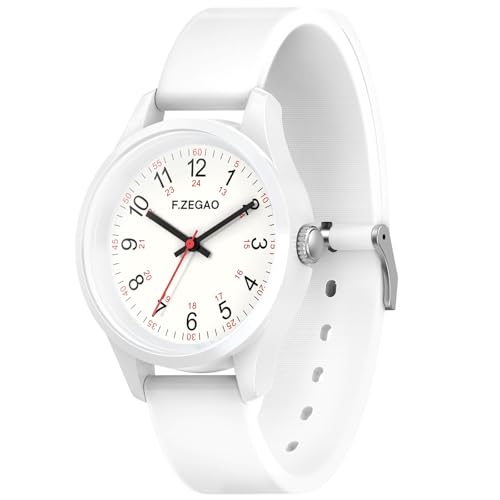 Montre étanche avec trotteuse et grand cadran de 40 mm lisible pour femme