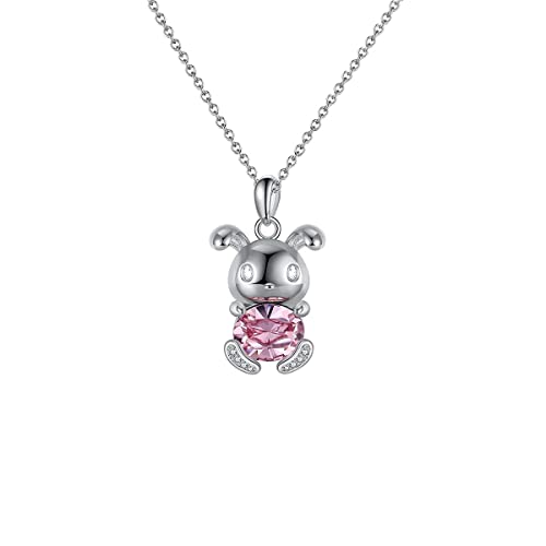 Image of 925 Sterling Silver Cubic Zirconia Animal Crystal Chain Pendant Necklace | Lovely Gift for Women and Girls, Gift for Her