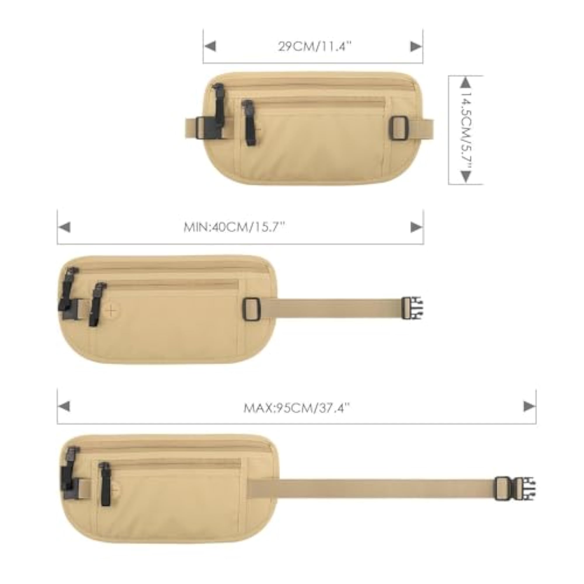 Secure Travel Money Belt with Hidden Pouch