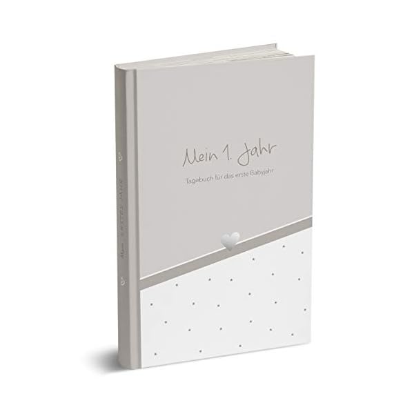 mintkind® Babyalbum"Mein erstes Jahr" ein Fotoalbum zum Selbstgestalten - Hardcover Babytagebuch für Mädchen und Jungen ideal als Baby Geschenk (Beige)