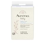 Aveeno Baby Wipes Sensitive Skin, Cleanse Gently And Efficiently Baby Essentials, Pack Of 4 (288 Wipes In Total)