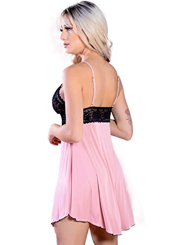 Camisola Curta Copacabana (Rosa com Preto, 52)