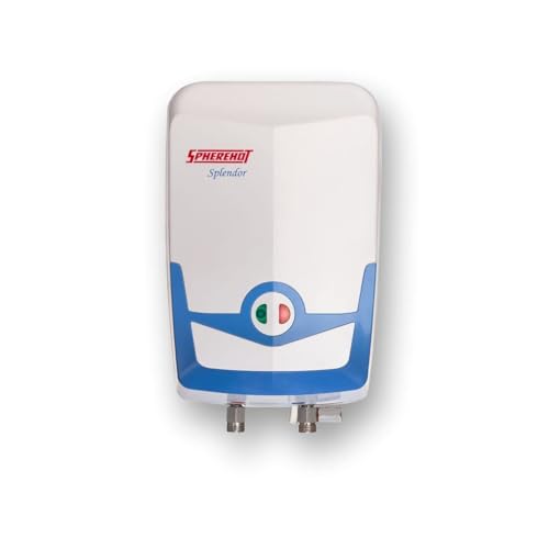 Spherehot Splendor Instant 1-Litre 3Kw Vertical Water Heater (Geyser), White Blue Spherehot Splendor Instant 1-Litre 3Kw Vertical Water Heater (Geyser), White Blue
