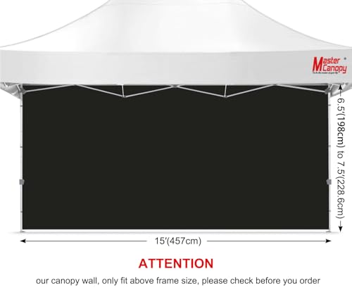 Image of MASTERCANOPY 10x15 Pop Up Canopy Sidewall Only 1-Pack Black