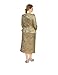 Geenlinm FASHlON Women's Dress Church Suits Elegant Jacquard Dress Button Front Jacket Set Short Midi Skirt Outfits Fashion Work Jacket with Waist Belt for Cocktail Wedding Party Gold