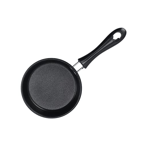 Nikou Juego de 3 ollas de acero inoxidable, distribución uniforme del calor, olla de sopa antiadherente con tapa para cocina doméstica, incluye mini sartén y sartén de hierro fundido, 12 cm, azul