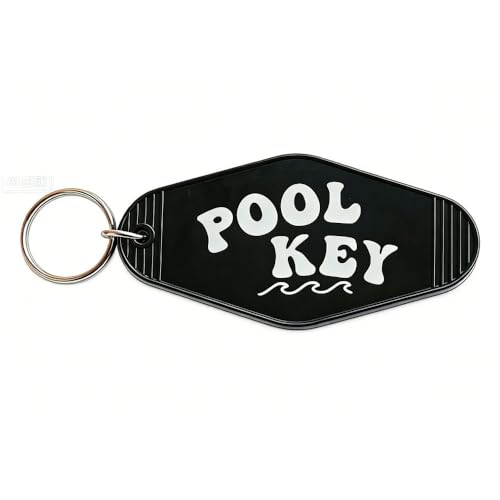 Image of Pool Key Keychain Plastic Vintage Motel Keychain Key Tag Pool Accessories for Women Men
