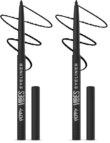 Image of Glam21 Peppy Vibes Eyeliner |Matte Finish Stays up to 10 Hours |Smudge-Proof & Water-Proof |Long Lasting Eyeliner | Precision application| Midnight-0.4g (Pack of 2)
